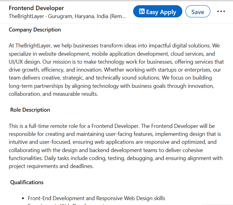 Frontend Developer Jobs at TheBrightLayer