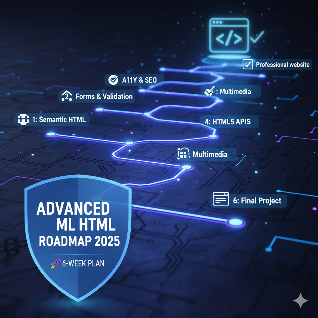 Read more about the article Mastering Advanced HTML: The Complete 2025 Roadmap (with Timeline, Projects & Free Resources)