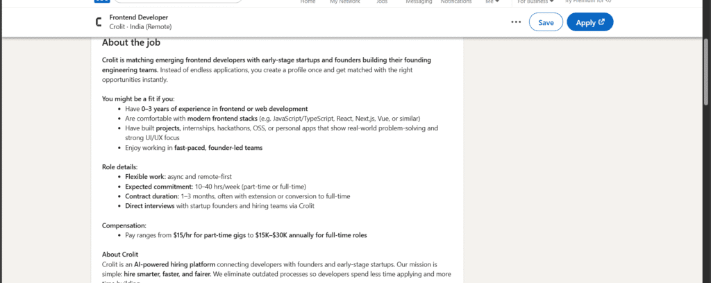 Frontend Developer Job India