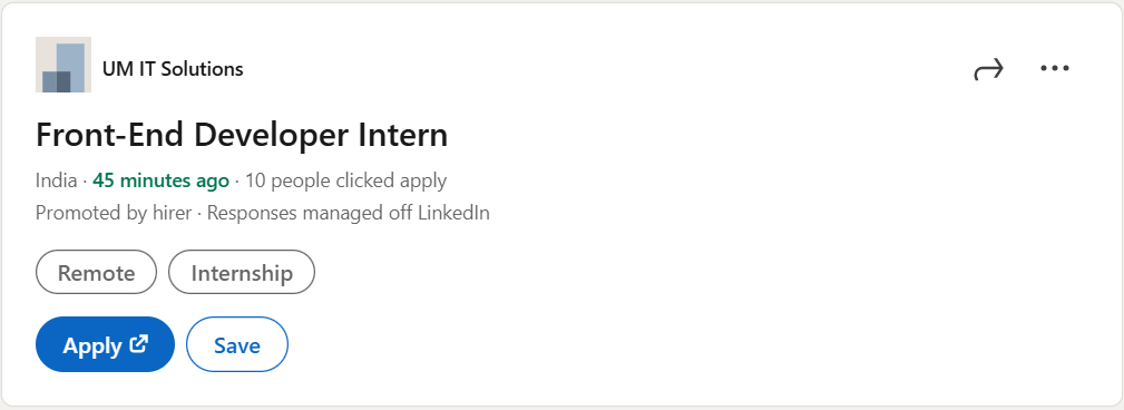 Read more about the article Front-End Developer Intern – Remote Internship at Unified Mentor (₹7,500–₹15,000 Stipend + Certificate)