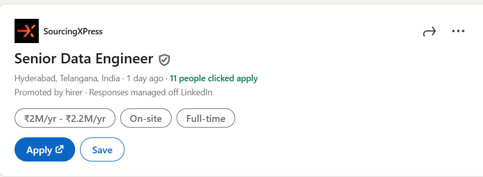 Read more about the article Senior Data Engineer Job Opportunity in Hyderabad – A High-Growth Role for Data Experts