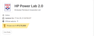 Read more about the article HP Power Lab 2.0 – Hindustan Petroleum Case Study Challenge | ₹5.75 Lakh Prizes | Unstop Opportunity