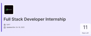 Read more about the article Soft7 Technology Full-Stack Developer Internship Unstop Opportunity